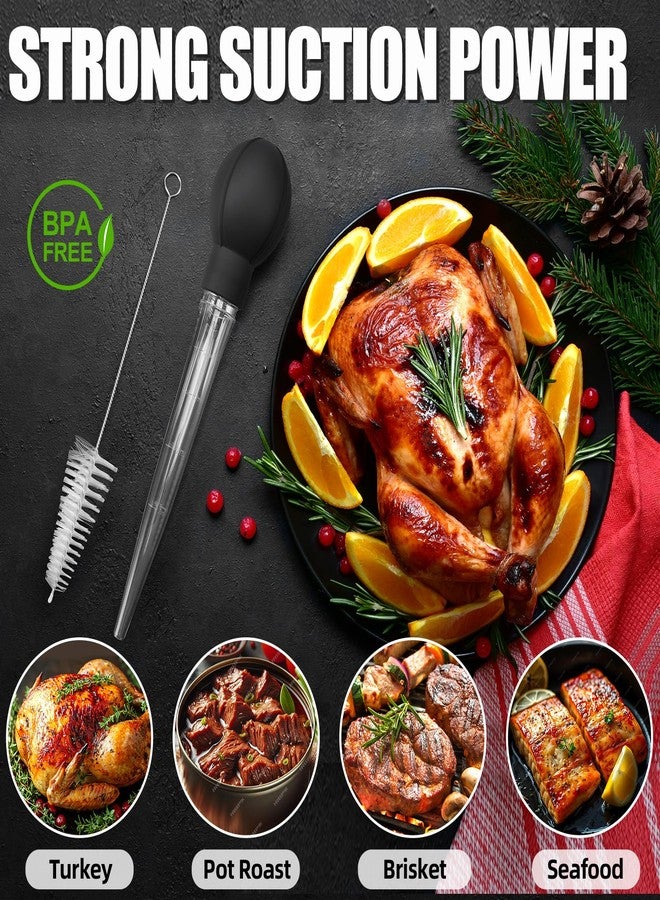 OLESBUR Premium Turkey Basters for Cooking - Baster Syringe for Hot Liquids - Meat and Food Injector - Essential Thanksgiving Cooking Tool - Turkey Baster Large with Cleaning Brush(Black) - Image 4